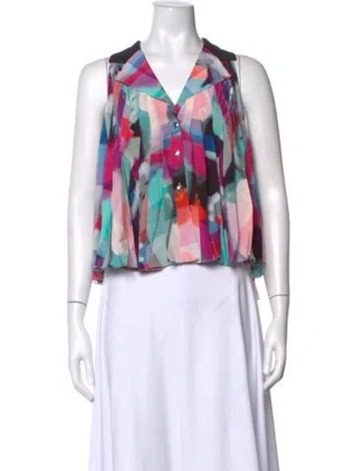 Pre-owned Chanel 2016 Silk Blouse In Multicolor