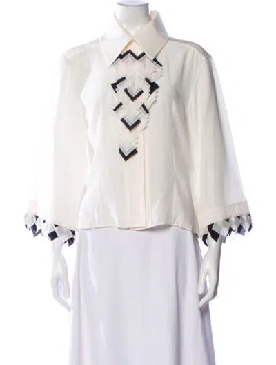 Pre-owned Chanel 2016 Silk Blouse In Neutral