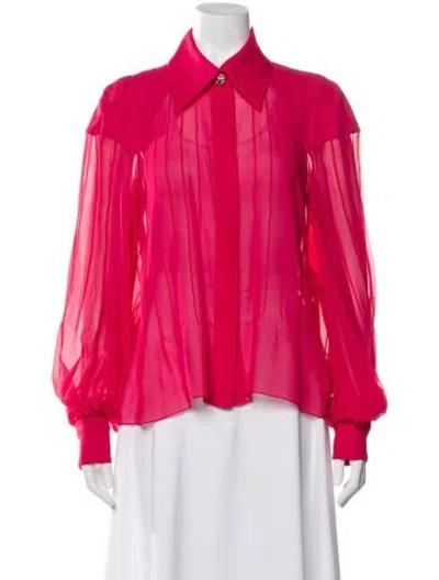 Pre-owned Chanel 2016 Silk Blouse In Pink