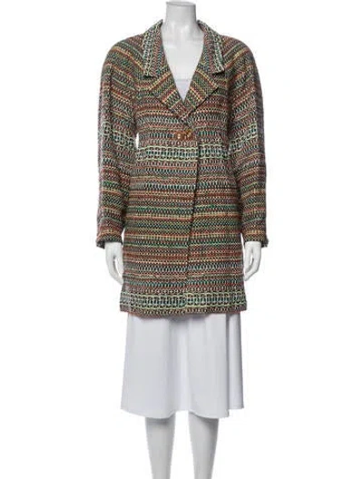 Pre-owned Chanel 2016 Silk Coat In Green