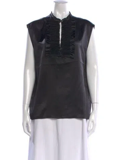 Pre-owned Chanel 2016 Silk Top W/ Tags In Black
