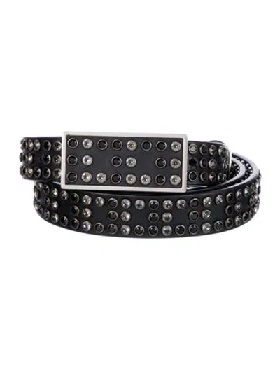 Pre-owned Chanel 2016 Skinny Waist Belt In Black