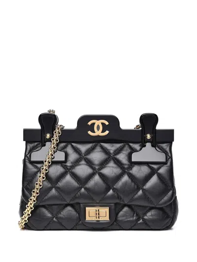 Pre-owned Chanel 2016 Small 2.55 Reissue Flap Hanger Shoulder Bag In Black