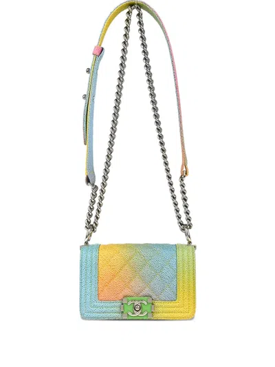 Pre-owned Chanel 2016 Small Boy  Shoulder Bag In Multi