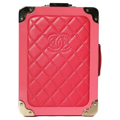 Pre-owned Chanel 2016 Ss Trolley Pink Minaudiere Plexiglass