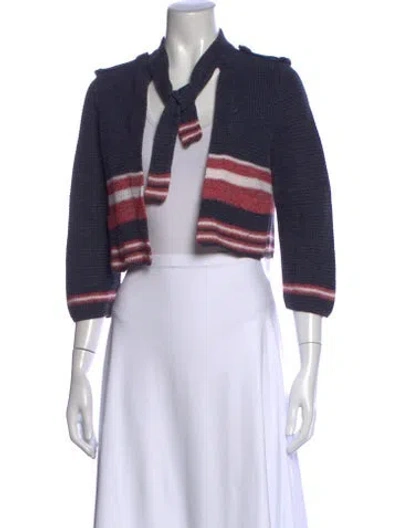 Pre-owned Chanel 2016 Striped Sweater In Blue