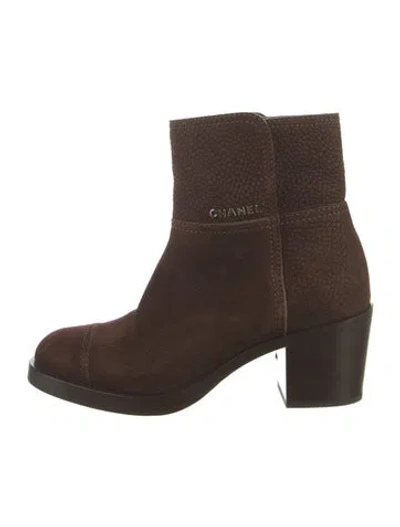 Pre-owned Chanel 2016 Suede Boots In Brown
