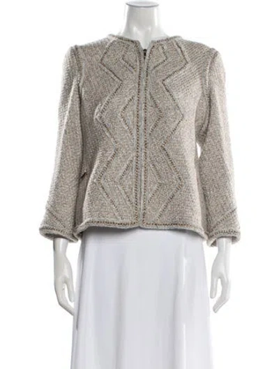 Pre-owned Chanel 2016 Tweed Evening Jacket In Multi