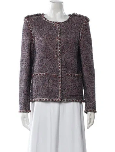 Pre-owned Chanel 2016 Tweed Jacket In Blue