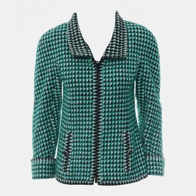 Pre-owned Chanel 2016 Tweed Jacket In Green