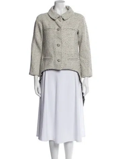 Pre-owned Chanel 2016 Tweed Jacket In White