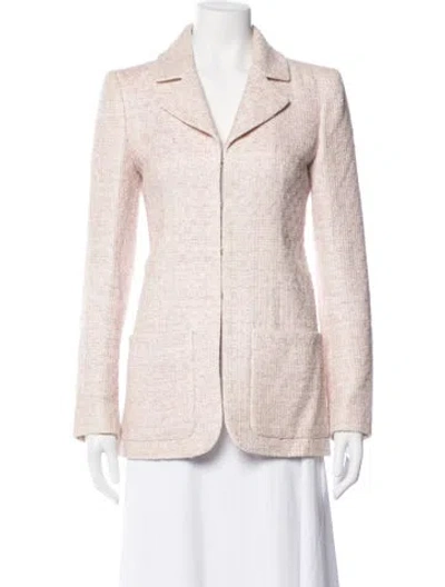 Pre-owned Chanel 2016 Tweed Pattern Blazer In Pink