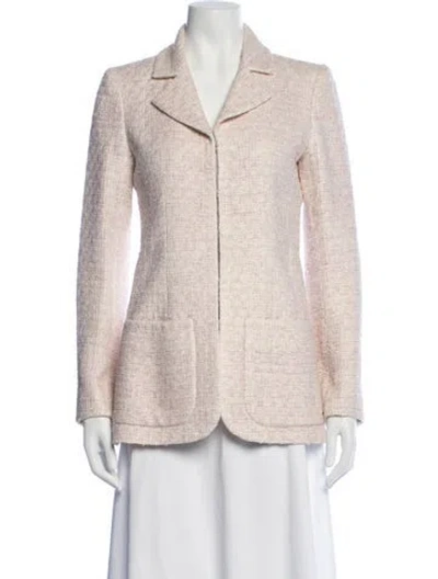 Pre-owned Chanel 2016 Tweed Pattern Blazer In Pink