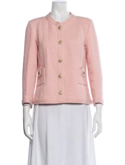 Pre-owned Chanel 2016 Tweed Pattern Jacket In Pink