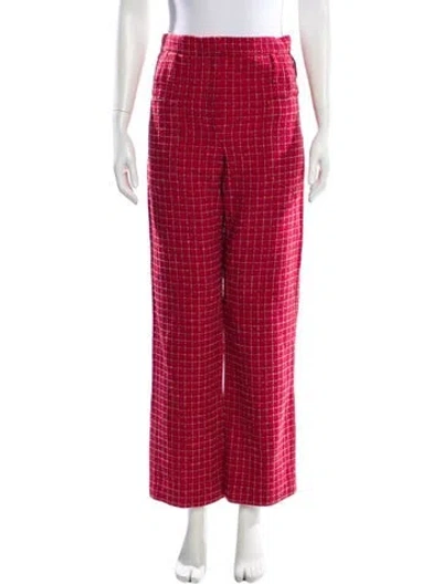 Pre-owned Chanel 2016 Wide Leg Pants In Red