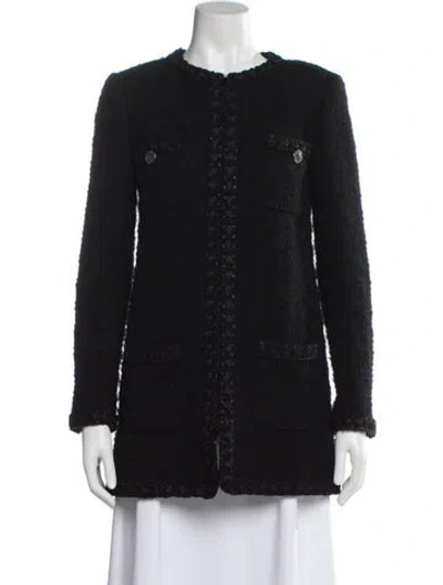 Pre-owned Chanel 2016 Wool Evening Jacket In Black
