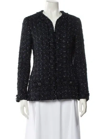 Pre-owned Chanel 2016 Wool Evening Jacket In Blue