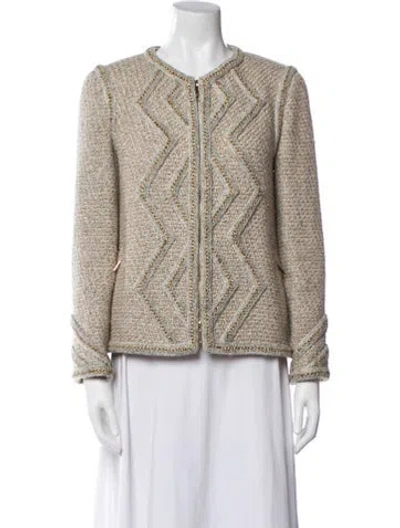 Pre-owned Chanel 2016 Wool Evening Jacket In Gray