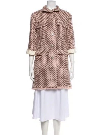 Pre-owned Chanel 2016 Wool Peacoat In Pink