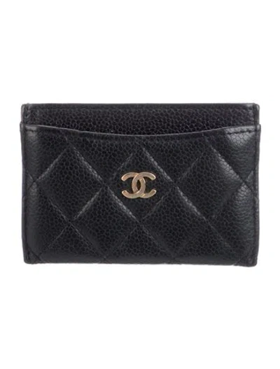 Pre-owned Chanel 2016-2017 Card Holder Card Holder In Black