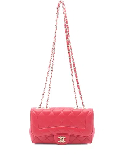 Pre-owned Chanel 2016~2017 Chain Quilted Cross Body Bag In Pink