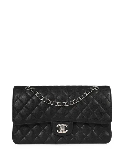 Chanel 2016-2017 Classic Double Flap Quilted Shoulder Bag In Black