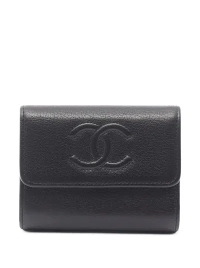 Pre-owned Chanel 2016-2017 Coco Mark Coin Purse In Black