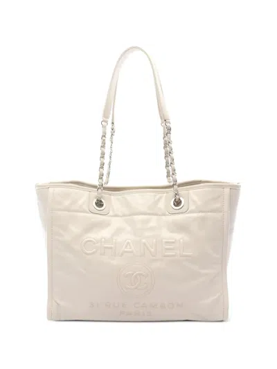 Pre-owned Chanel 2016-2017 Deauville Tote Bag In Neutral