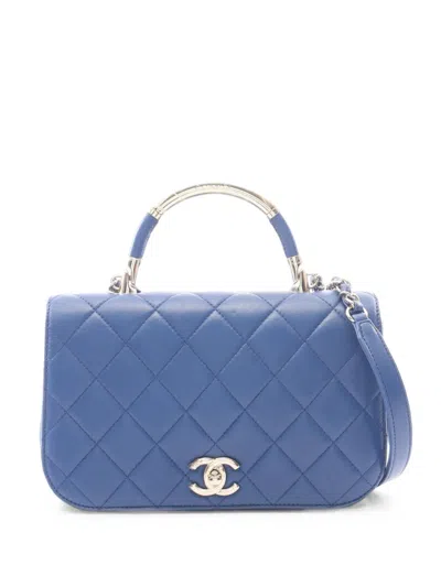 Pre-owned Chanel 2016-2017 Flap Matelassé Tote Bag In Blue