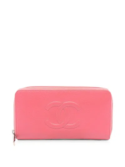 Pre-owned Chanel 2016-2017 Long Wallet In Pink