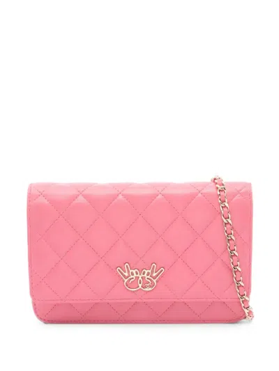 Pre-owned Chanel 2016-2017 Matelassé Double Peace Shoulder Bag In Pink