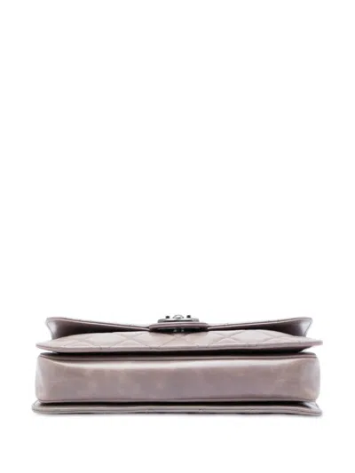 Pre-owned Chanel 2016-2017 Medium Quilted Aged Calfskin Perfect Edge Flap Satchel In Purple