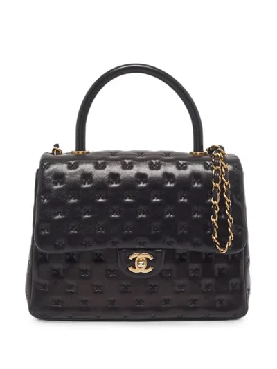 Pre-owned Chanel 2016-2017 Paris-rome Coco Tote Bag In Black