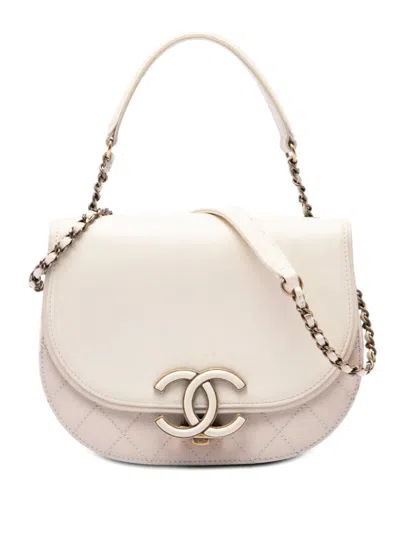 Pre-owned Chanel 2016-2017 Small Calfskin Coco Curve Flap Satchel In Brown