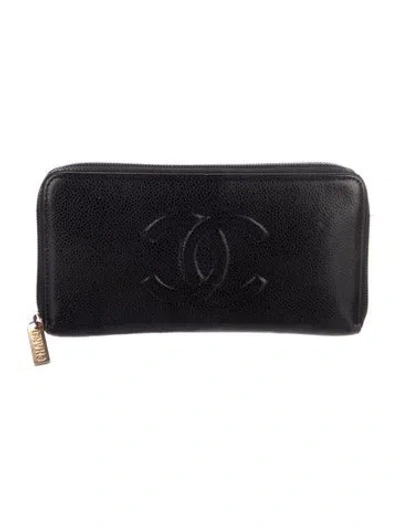 Pre-owned Chanel 2016-2017 Timeless Cc Continental Wallet Continental Wallet In Black