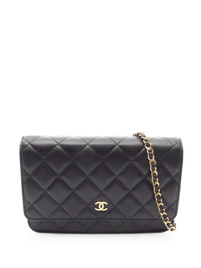 Pre-owned Chanel 2016-2017 Wallet On Chain Mini Bag In ブラック