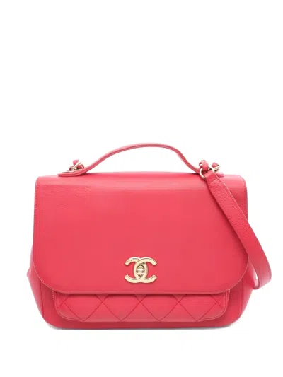 Pre-owned Chanel 2017-2018 Business Affinity Tote Bag In Red