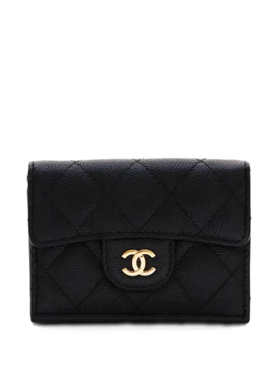 Pre-owned Chanel 2017-2018 Cc-logo Wallet In Black