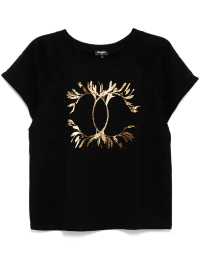 Pre-owned Chanel 2017-2018 Cotton T-shirt In 黑色