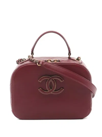 Pre-owned Chanel 2017-2018 Curve Vanity Shoulder Bag In Red