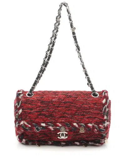 Pre-owned Chanel 2017-2018 Double Flap Shoulder Bag In Red
