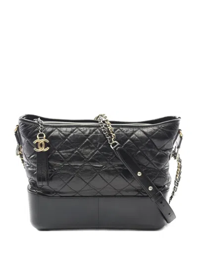 Pre-owned Chanel 2017-2018 Large Gabriel De  Shoulder Bag In Black