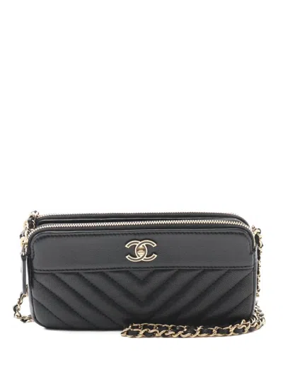 Pre-owned Chanel 2017-2018 Mademoiselle Shoulder Bag In Black