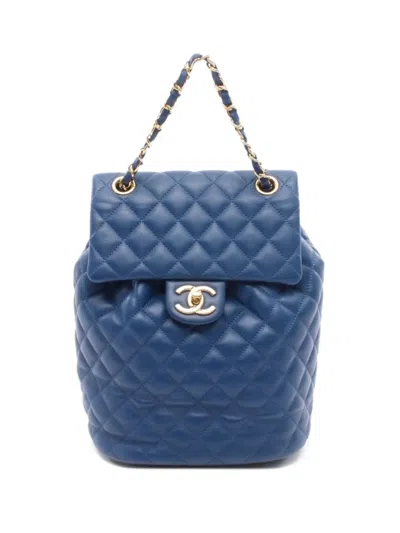 Pre-owned Chanel 2017-2018 Matelasse Backpack In Blue