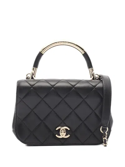 Pre-owned Chanel 2017-2018 Matelassé Shoulder Bag In Black