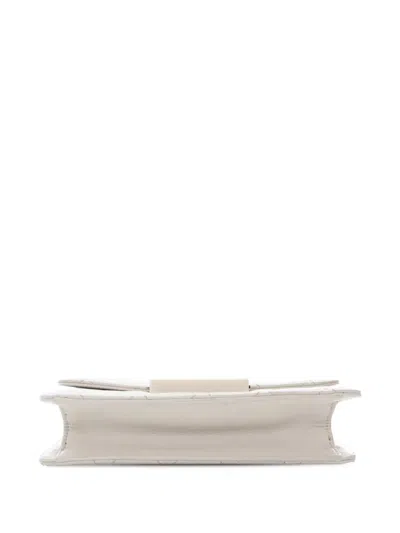 Pre-owned Chanel 2017-2018 Mini Lambskin Beauty Lock Flap Crossbody Bag In White