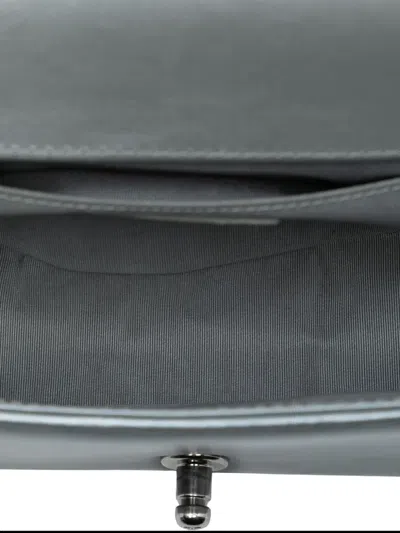 Pre-owned Chanel 2017-2018 Old Medium Chevron Lambskin And Braided Tweed Jacket Boy Flap Shoulder Bag In Silver