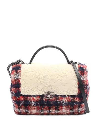 Pre-owned Chanel 2017-2018 Panelled Tote Bag In Red