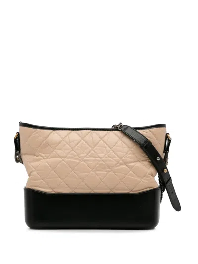 Pre-owned Chanel 2017-2018   Medium Lambskin Gabrielle Crossbody Bag In Brown