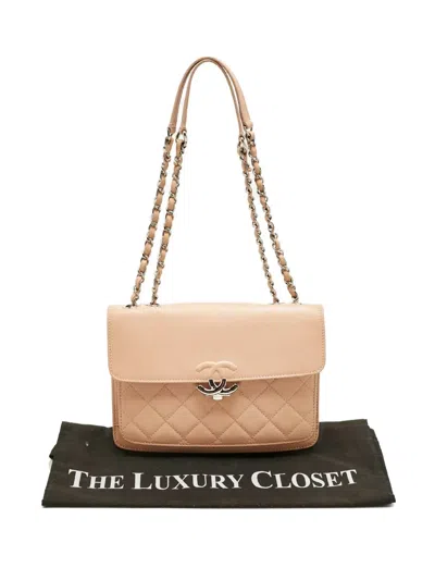 Pre-owned Chanel 2017-2018 Small Cc Box Leather Shoulder Bag In Neutral